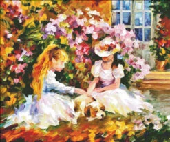 Sisters LA Cross Stitch By Leonid Afremov
