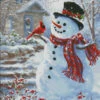 Snowman And Feathered Friend Cross Stitch By Dona Gelsinger -Qbpn Snowman 20and 20Feathered 20Friend 1