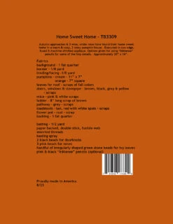 Home Sweet Home Quilt Pattern -Qbpn TB3309 1