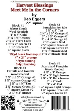 Harvest Bleesings Wallhanging Pattern -Qbpn TCR92422A 1