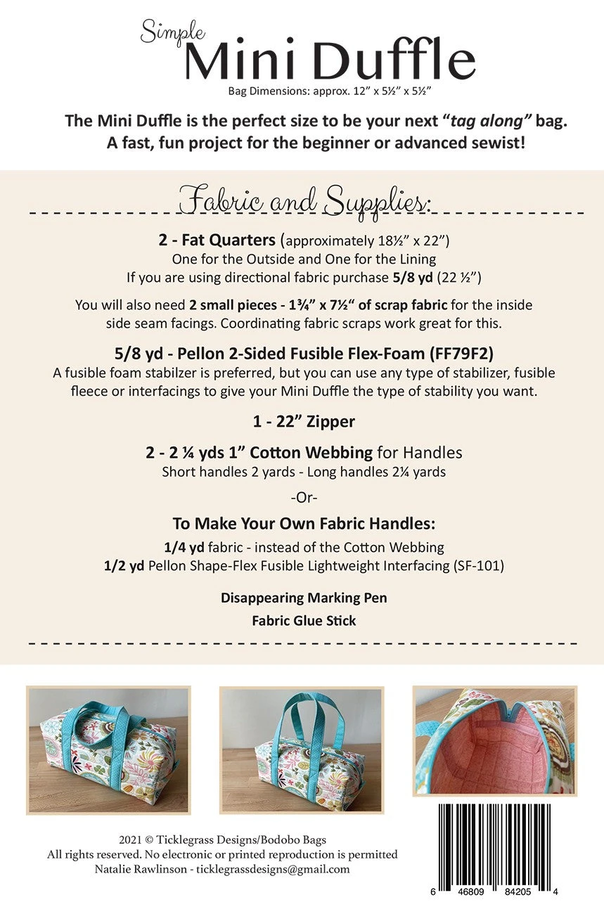 Simple Mini Duffle Pattern 4 Simple Mini Duffle Pattern - Image 2