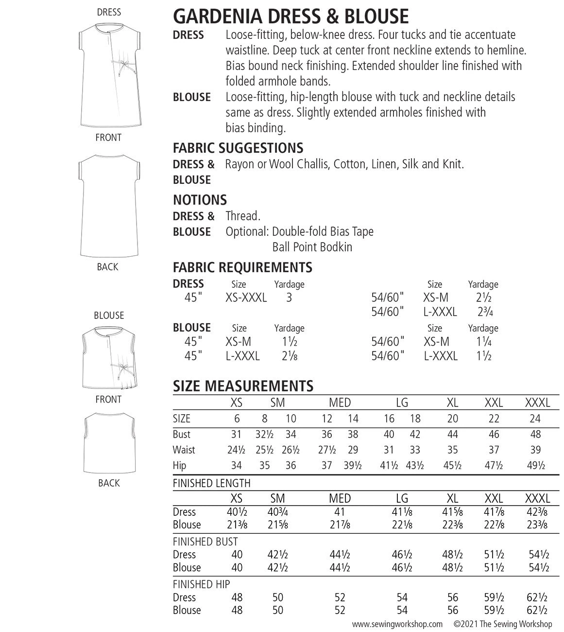Gardenia Dress & Blouse Pattern 4 Gardenia Dress & Blouse Pattern - Image 2