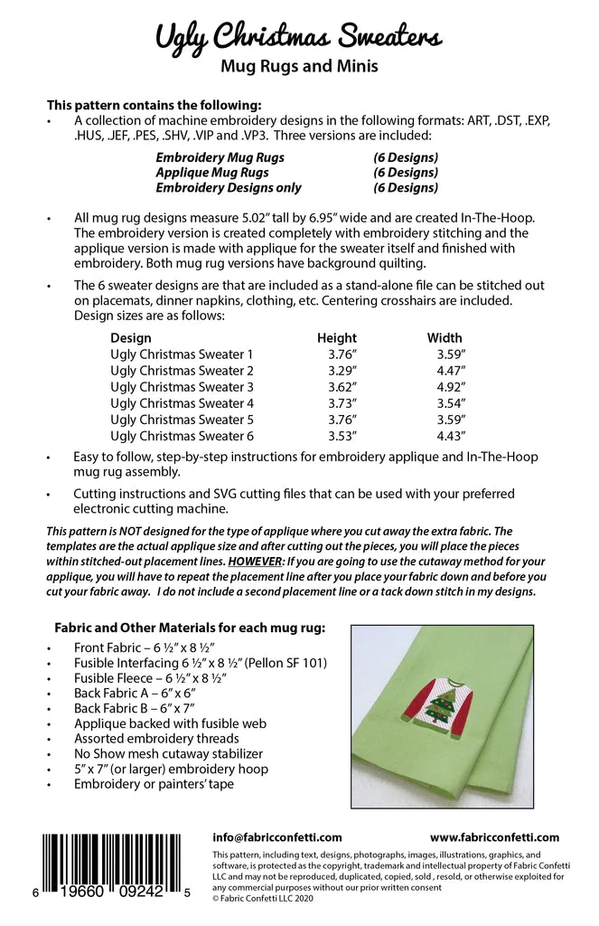Ugly Christmas Sweaters Mug Rugs And Minis Downloadable Pattern 4 Ugly Christmas Sweaters Mug Rugs And Minis Downloadable Pattern - Image 2
