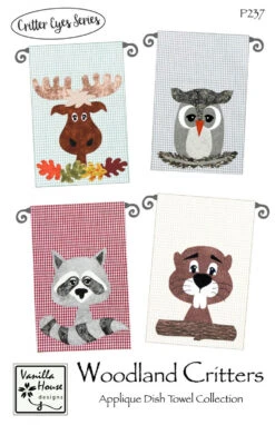 Woodland Critters Applique Dish Towel Pattern