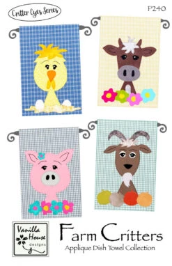 Farm Critters Applique Dish Towel Pattern