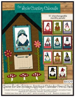 Gnome For The Holidays Calendar Applique Quilt Precut Pack