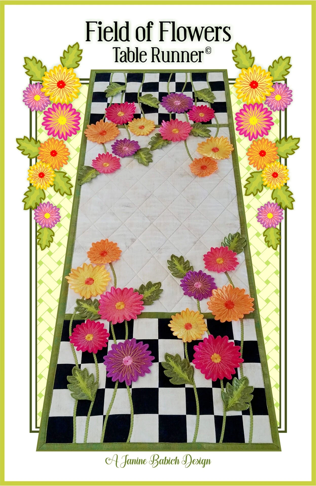 Field Of Flowers Table Runner Downloadable Pattern 3 Field Of Flowers Table Runner Downloadable Pattern