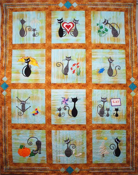 9 Lives Plus 3 October Quilt Pattern 4 9 Lives Plus 3 October Quilt Pattern - Image 2