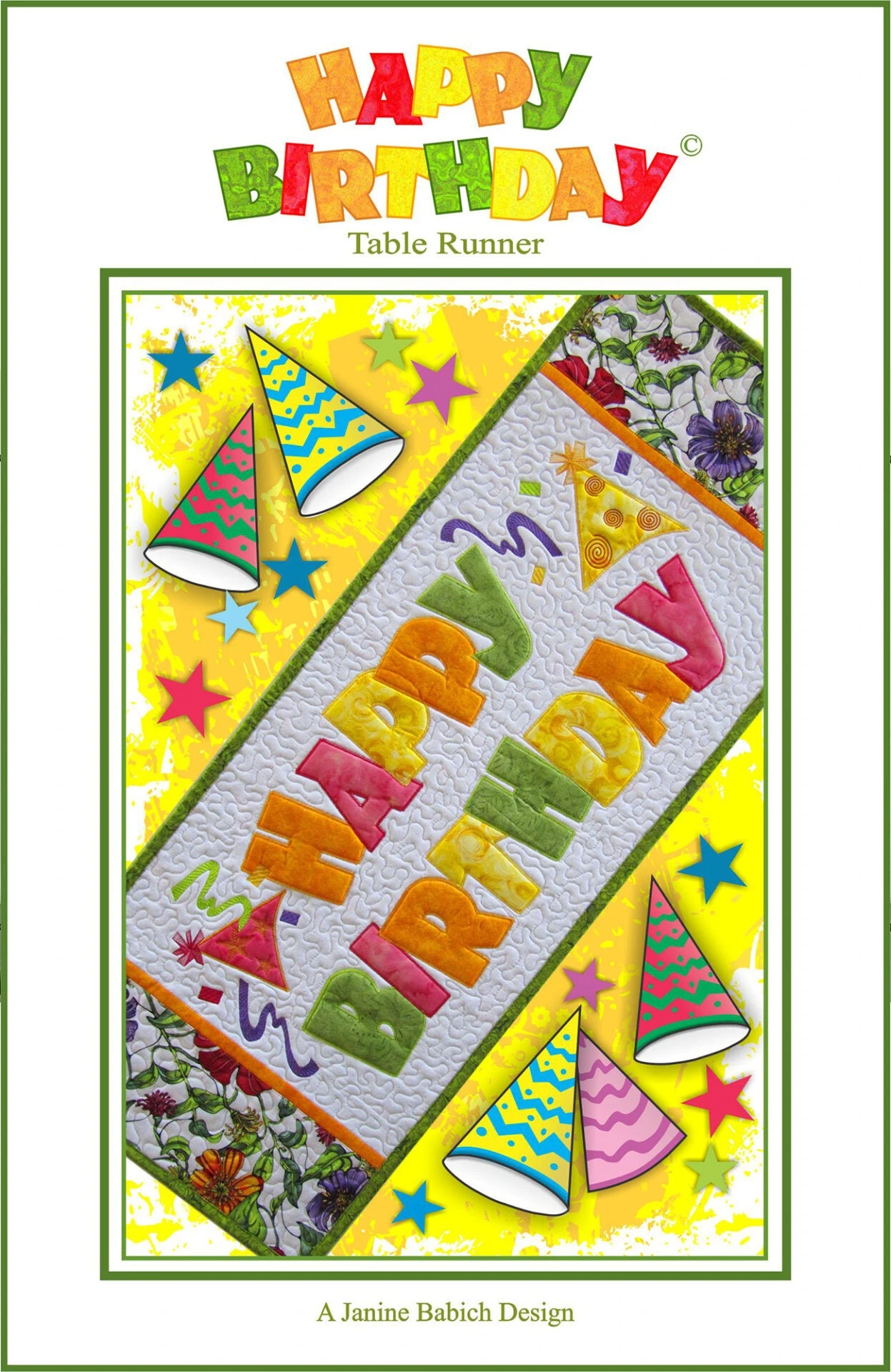 Happy Birthday Table Runner Downloadable Pattern 3 Happy Birthday Table Runner Downloadable Pattern