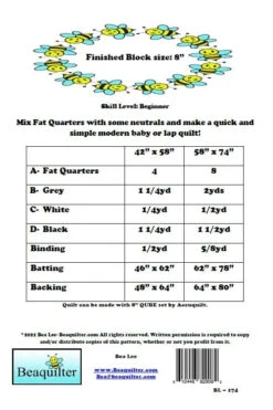 Morning Dew Downloadable Pattern -Qbpn morning dew back cover