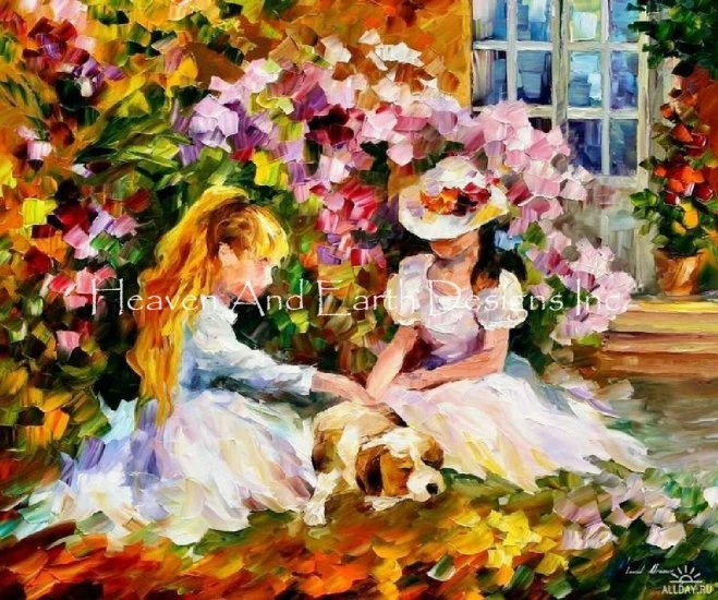 Sisters LA Cross Stitch By Leonid Afremov 4 Sisters LA Cross Stitch By Leonid Afremov - Image 2