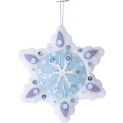 Winter Wonderland Felt Ornaments Applique Kit -Qbpn snowflake1 tinified