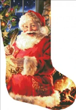 Stocking Checking It Twice Cross Stitch By Dona Gelsinger