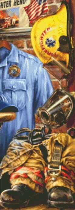 Storykeep Hometown Hero Firefighter Cross Stitch By Dona Gelsinger