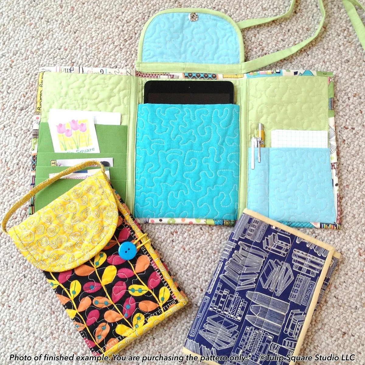 Tri Fold Tablet Totes Quilted Bag Downloadable Pattern 10 Tri Fold Tablet Totes Quilted Bag Downloadable Pattern - Image 8